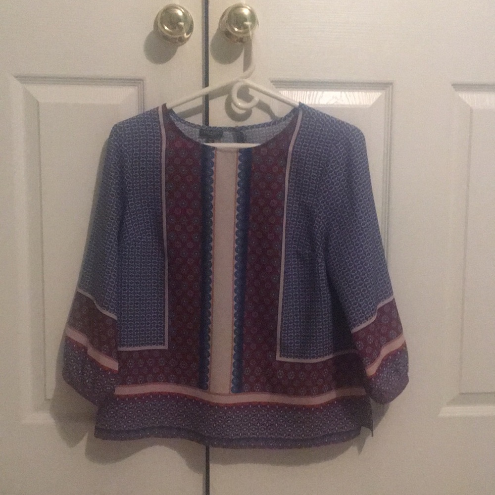 Talbots Petite Patterned Blouse size petite M